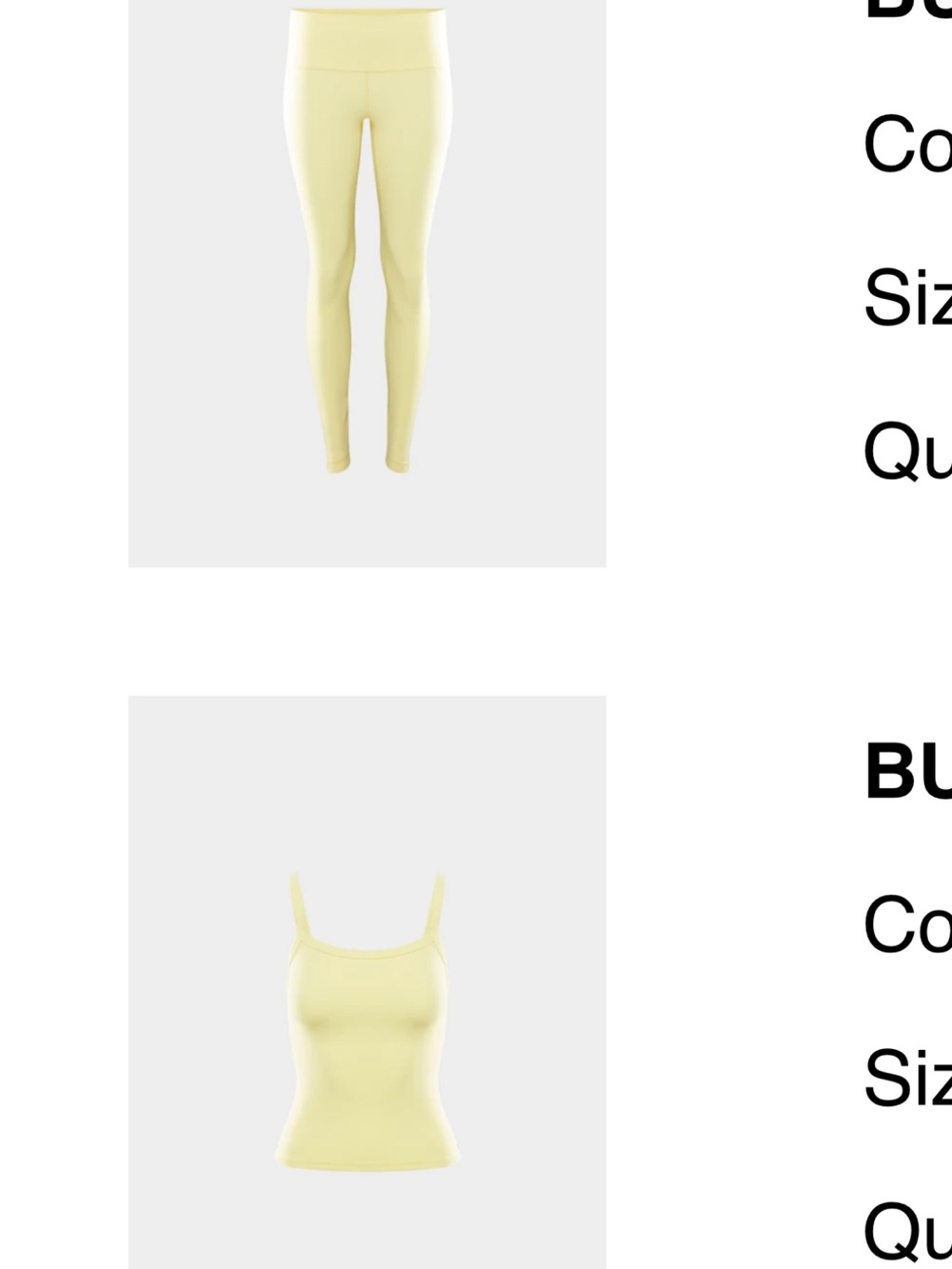 Aritzia Pale Yellow High-Waist Leggings